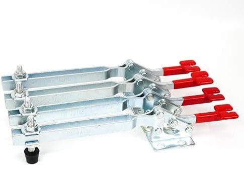 INGDAUM® 4 pezzi GH-22185, morsetto a ginocchiera, orizzontale, forza di tenuta 250 kg (4, GH-22185)