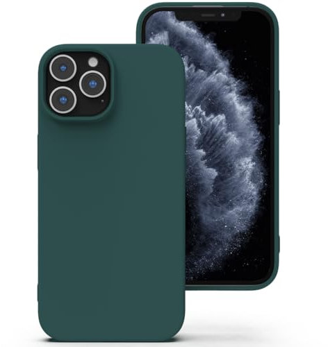 Zuvirelx Glatte Silikon hülle für iPhone 11 Pro, Staubbeständig, Slim, Taschentauglich Handyhülle Cover Case für Apple iPhone 11 Pro - Tiefgrün