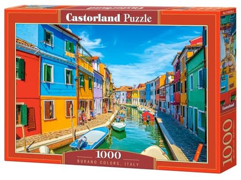 CASTORLAND 1000 Piece Jigsaw Puzzles, Burano Colors, Italy, Venice, Adult Puzzle, Castorland C-105250-2