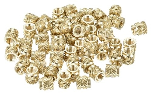 QUARKZMAN 70 Stück Gewindeeinsatz, Gerändelte Einpressmutter M3 x 5mm L x 5mm OD Einschmelzgewinde Innengewinde Messing Einbettungsmutter