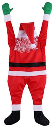 Decorazione natalizia da appendere alla finestra di Babbo Natale che si arrampica