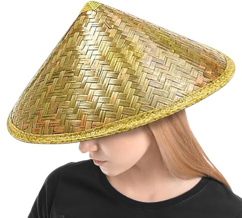 Chapeau oriental chinois – Chapeau de soleil Bammboo | Chapeaux de pêche d'été pour adolescents | Coolie asiatique orientale | Paille de bambou chinois pour les voyages, la pêche, le jardinage