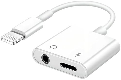 GNUADZ 2 in 1 Lightning to 3.5 mm Jack Adapter,iPhone Headphone Adapter [MFi Certified] Aux Audio Splitter Converter Compatible with iPhone 14 Pro Max/13/12/11/XS/XR/8/7