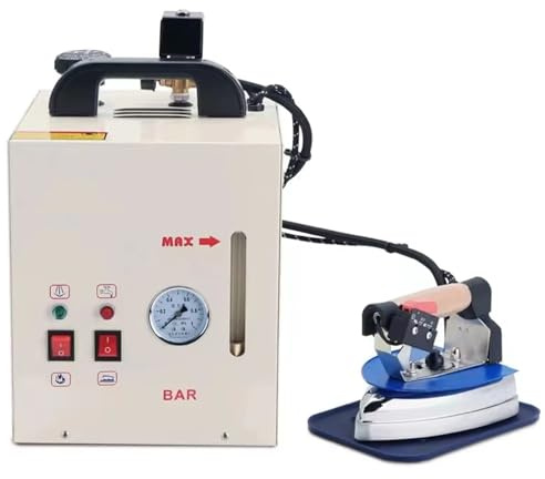 1600W Industrial Steam Iron & Boiler Station,Stainless Steel Clothes Iron Steamer with 4L Tank,Professional Ironing System with Pressure Gauge for Clothing Stores, Laundry,Factories,Curtain Shops