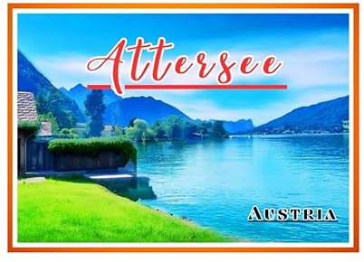 Attersee Souvenir Magnet – Österreich Kühlschrankmagnet, Geschenkidee für Attersee Liebhaber, Attersee Souvenir, Oberösterreich,Salzkammergut
