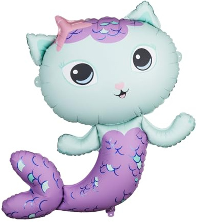 MerCat Foil Balloon, 80x82 cm, Mix Colors, Includes Straw, Can Be Inflated with Air or Helium