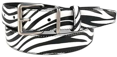 Mooybay 2,8 cm breiter Damen-Ledergürtel mit Zebramuster. Stilvoll und langlebig, perfekt zu Freizeithosen, Röcken und Jeans.