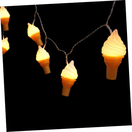 BESPORTBLE Lichterkette für Eiscreme 10led Kunststoff, Lustige LED Deko | Eis Deko, Satz für Shop und Bar, Batteriebetrieben 1 Satz, Schöne Lichtwirkung