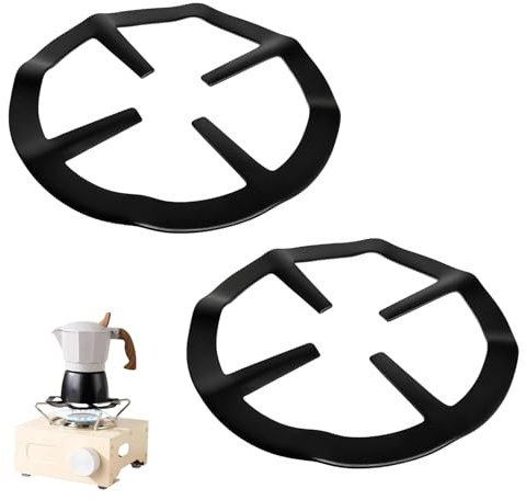 Lethra 2PCS Mocha Pot Stand, 13cm/5.12in Universal Iron Mocha Pot Holder, Non Slip Reducer Ring Holder for Moka Expresso Coffee Pot Durable Coffee Pot for Gas Hob Stoves