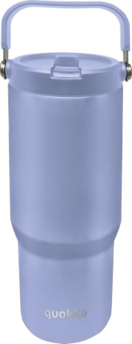 Vaso Quokka Core Lavender 860ml - Asa Ergonómica - Boquilla Integrada Cómoda - Doble Pared Acero Inoxidable - Térmico Reutilizable