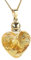St. Leonhard Goldkette mit Herz: Glas-Herzanhänger mit 23K-Blattgold inkl. vergoldeter Kette (Herz Anhänger Glas)