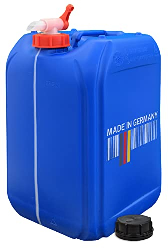 Bidon Plastique 25 litres Bleu + 1 Robinet DIN 61 (22248+22010)