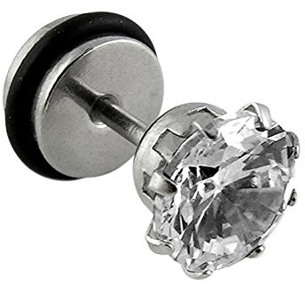 Monster Piercing Klaue Set 7MM Runde CZ Stein 16 Gauge 316L chirurgischer Stahl gefälschte Messgerät Ohr Piercing Plug