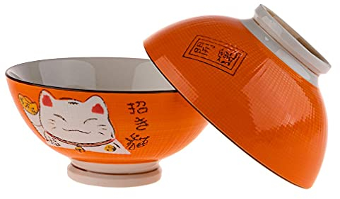 lachineuse 2 Tazones para sopa o ramen, color naranja