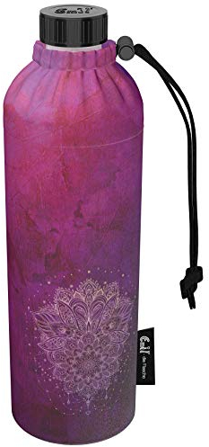 Emil Trinkflasche aus Glas für Mädchen & Jungen isolierte Glasflasche für Schule, Freizeit, Sport: Kinder & Eltern Lotus 0,75l (Weithals)