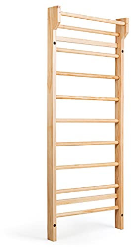 GOPLUS Sprossenwand aus Kiefernholz, Turnwand bis 100kg belastbar, Kletterwand für Kinderzimmer, Klettergerüst für Erwachsene und Kinder, 195 x 80 x 14 cm