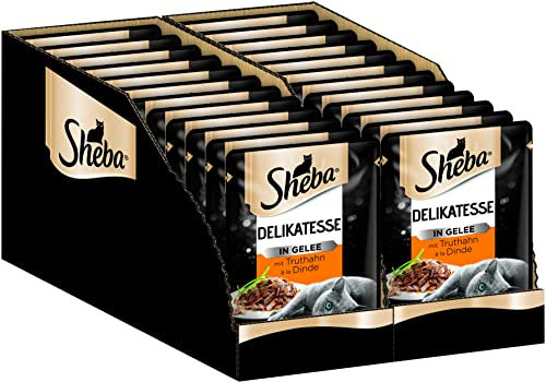 SHEBA Portionsbeutel Nassfutter für Katzen Delikatesse in Gelee mit Truthahn 2 x 12 x 85g