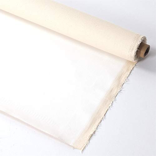 Toile Canevas ROULEE BK Premium | 1,6x10 m, 100% Coton, 350 g/m² | Rouleau de Toile prêt à Peindre, apprêté avec du Gesso