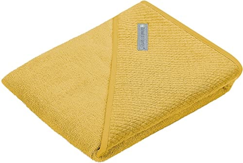 Odenwälder Frottee Kapuzenbadetuch Handtuch 100x100 cm Uni Mustard | 32026-476
