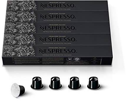 Nespresso Original – Bundle 50 Capsules de Café Ristretto – Intensité 10 – Pour Ristretto & Espresso – (5 étuis de 10)