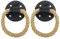 Healifty 2Pcs Vintage Hemp Rope Barn Door Handle Cupboard Wardrobe Handle Cabinet Drawer Pull Ring Metal Gate Pull Handle for Gate, Closet, Bedrooms, Sliding Door