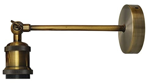 LEDSone Industrielle Wandleuchte, Vintage-Wandleuchte aus gelbem Messing, 180 Grad, E27-Sockel, Schraubtyp, verstellbare antike Wandleuchte für Restaurants, Küche, Schlafzimmer.