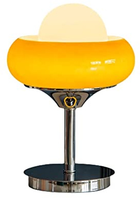 INGVY Retro Tischlampe Bauhaus Stil Nachttischlampe Braun Augenschutz Dreifarbig Dimmbar Kunst Tischlampe Schlafzimmer Wohnzimmer Deko Nachttischlampe