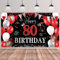 80.Geburtstag Banner Rot Schwarz,BTZO 80.Geburtstagsbanner,Deko 80 Geburtstag Dekoration Banner Hintergrund für 80 Frauen und Männer Geburtstagsfeier Deko