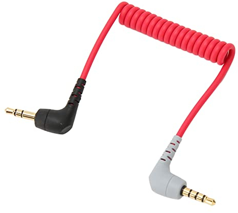 Goshyda 3,5-mm-TRS-zu-TRRS-Mikrofonkabel, Rechtwinkliges Adapter-Mikrofonkabel von Stecker zu Stecker für für Rode SC7, für VideoMic für Externe VideoMicro Go-Mikrofone