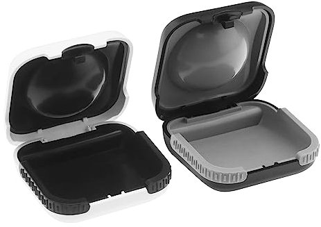 Create idea 2Pcs Hearing Aid Storage Box Hearing Aid Hard Case Protective Box Hearing Aid Container Hearing Aid Accessories 6.5x6.5x2.8cm ABS