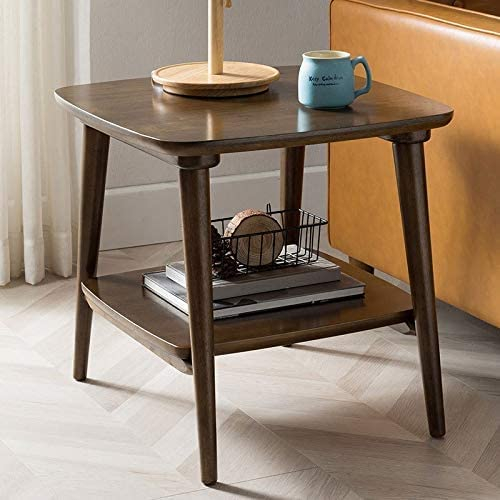 Moderner Wohnzimmer-Couchtisch, Massivholzsofa, Kleiner Couchtisch, Zuhause, Wohnzimmer, Doppel-Ecktisch, beleuchteter Tisch, einfacher Beistelltisch (Farbe: B)