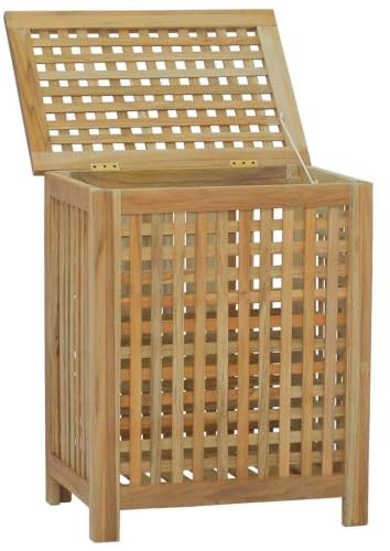 vidaXL Wäschebehälter 50x35x60 cm Massivholz Teak