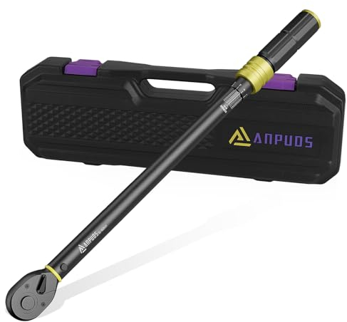 ANPUDS Clé Dynamométrique 1/2 60-460 Nm Auto avec Précision ± 3%, 72 Dents, Tête à Cliquet Réversible Clé de Torsion pour Voiture, Camion et Tracteur
