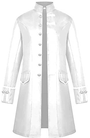 ZRYAZQ Veste Homme Gothique Costume Halloween Homme Robe Halloween Vintage Manteau Homme Steampunk Manteau Long Homme Robe Medievale Halloween Blouson Homme Long Coupe Vent Homme Halloween Costume