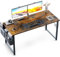 ODK Computer Desk 120 x 48 cm, Small Office Desk with Storage Bag, Writing Study Desk for Home Office, PC Desks and Workstations for Small Spaces, Easy Assembly, Vintage Brown