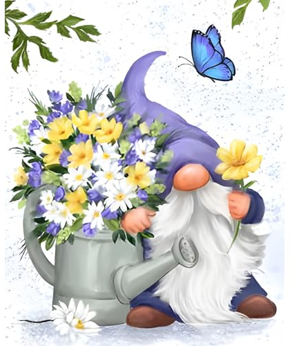 NAIMOER Zwerg Diamond Painting Erwachsene, Frühling Diamant Painting Bilder, Diamond Painting Set Erwachsene Blumen Diamond Painting Kinder 5D Diamant Malerei für Home Wand Décor(30x40cm)