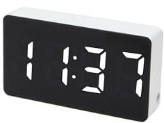Caliber Digital Wecker - Kompakter Alarmwecker für Kinder, Erwachsene und Reisen - Dreifacher Alarmfunktion - Weiß - Automatisch dimmbare Anzeige