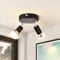 Glitzerlife Deckenstrahler Rund Flurlampe Schwarz - 2 Flammig LED Deckenleuchte Schwenkbar 330° GU10 Deckenspots Metall Deckenlampe Modern für Schlafzimmer Küche Flur Balkon ohne Leuchtmittel