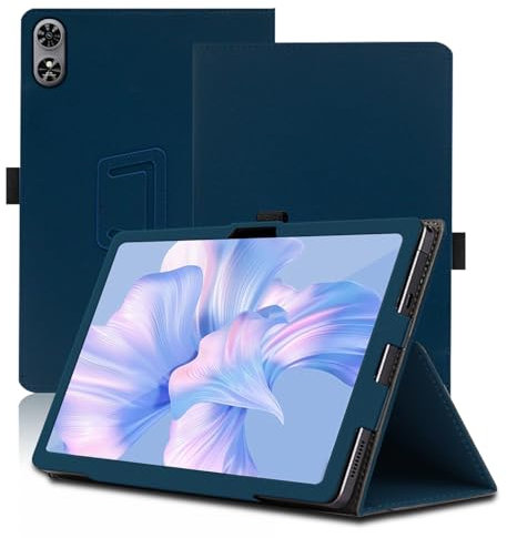 Custodia per Oukitel OT6, 10.1 inch, Cover Tablet Oukitel OT6, Copertura Protettiva Pieghevole con Supporto per Matita e Cinturino da Polso, Protezione Completa. (Blu)