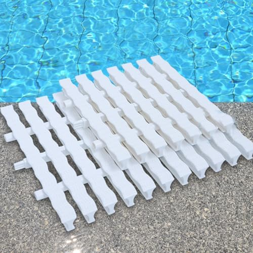 YCOVSFP ABS-Überlaufgitter for Schwimmbadabläufe, Einrastbare Duschabflusssiebabdeckung, Langlebige Kanalgitterabdeckung for Einfahrt, Terrasse, Gewerbegebiet (Color : White, Size : 25x100CM/15pcs)