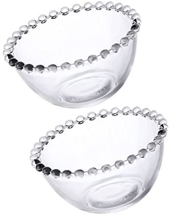 Générique 2 Pièces Point De Perle Verre Transparent Bol À Salade Transparent Bol Cubilose En Verre À Salade Décoratif s À Dessert En De Service Cubilose À Salade