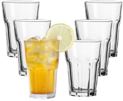 6-tlg. Set Trinkgläser 180 ml - Wassergläser - Klassische Trinkgläser | Saftgläser - Limogläser - spülmaschinenfest - Whiskeygläser - Saftglas