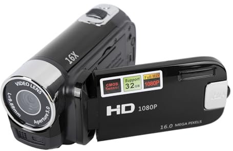 Brrnoo Videocámara con Cámara de Video, Videocámara de Mano 4K 48MP Cámara DV Grabadora de Cámara Vlogging Pantalla Giratoria TFT Cámara de Video con Zoom Digital 16x con Cable USB