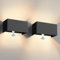 vatato 24W Außenwandleuchte mit Bewegungsmelder 2 Stück, IP65,3000K Warmweiß LED Wandleuchte Außen/Innen Aluminium, Einstellbarer Lichtstrahl außenlampe mit bewegungsmelder für Flur/Weg Schwarz