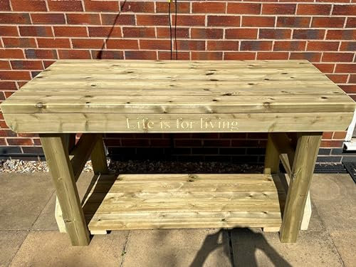 MG Timber Products: Indoor/Outdoor Wooden Workbench/Potting Table/BBQ Table/Pizza Oven Table/Garden Table (Single Shelf, 5FT - LARGE)