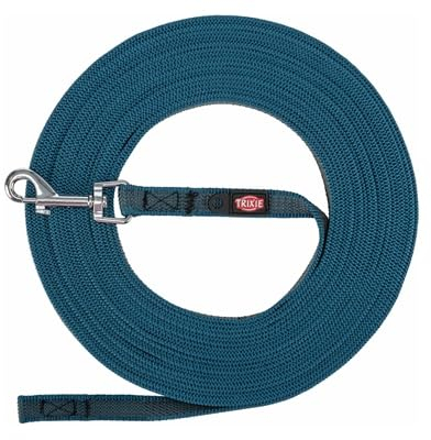 Trixie - Trixie Hundeleine Schleppleine mit Gummi Anti-Rutsch Petrol blau