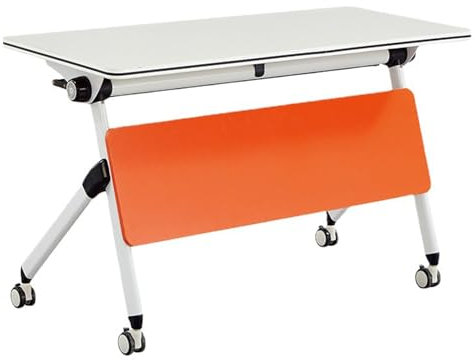 YVYKFZD Klappbarer Konferenztisch, mobiler Besprechungstisch mit Rollen und Schallwand, rollbarer Schreibtisch Klapptisch, rechteckiger Meetingtisch Mehrzwecktisch(4PCS,62.9x15.7x29.5)