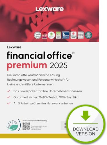 Lexware financial office Premium 2025 (365 Tage)| kaufmännische Komplett-Lösung | PC Aktivierungscode per Email