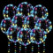 Palloncini LED 10 Pezzi Palloncini Luminosi Palloncini con Elio Palloncini Illuminati Colorato Palloncini Trasparenti con Luci per Halloween, Natale, Matrimoni, Feste di Compleanno