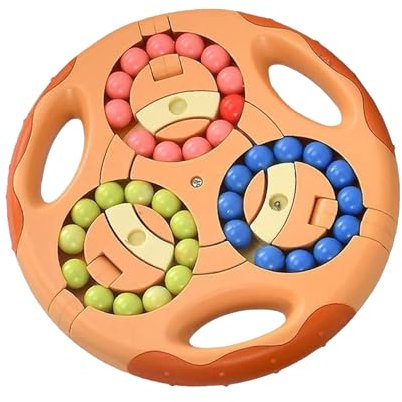 IQ Puzzle Magic Bean Rotating Cube - Stress Relieving Spielzeug für Kinder, Teenager und Erwachsene (Orange)